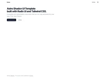 Astro Shadcn Ui Template screenshot
