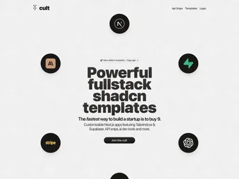 New Cult - Stunning fullstack nextjs templates screenshot