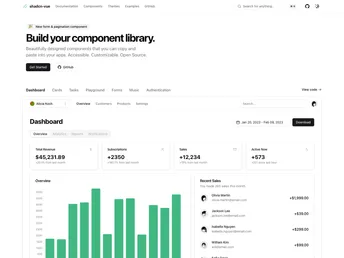 Shadcn Vue screenshot