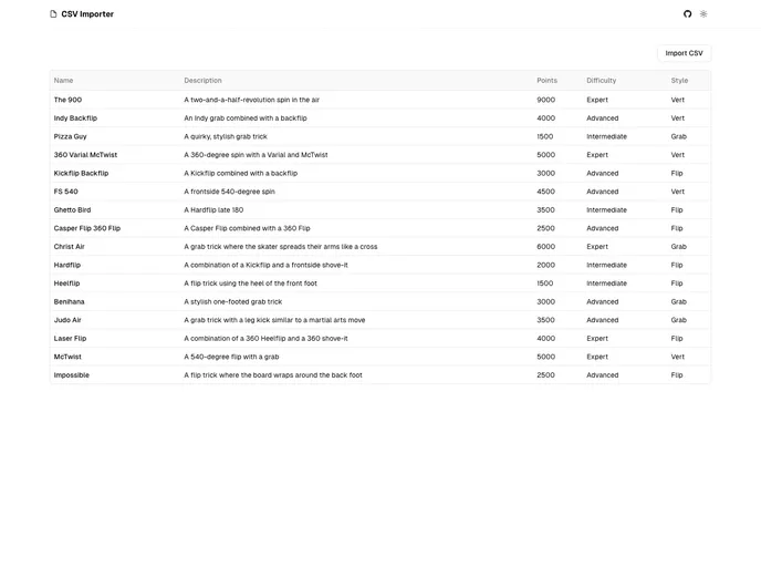 Csv Importer screenshot